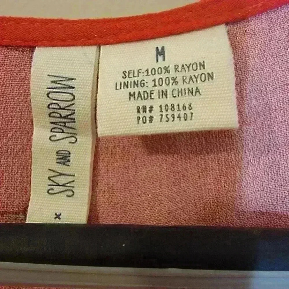 Sky & Sparrow Dress Womens Size M Red Floral High Low Hem Ruffle Button Boho - Picture 2 of 9